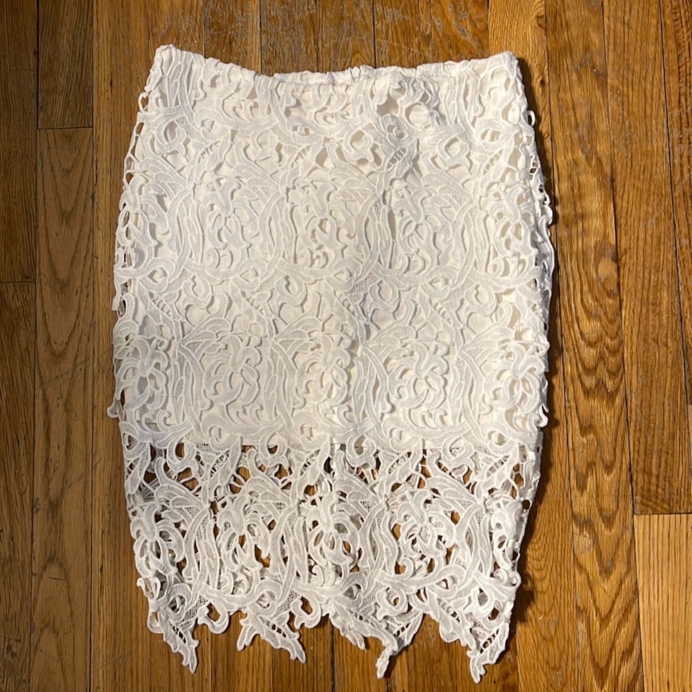 Lace skirt.